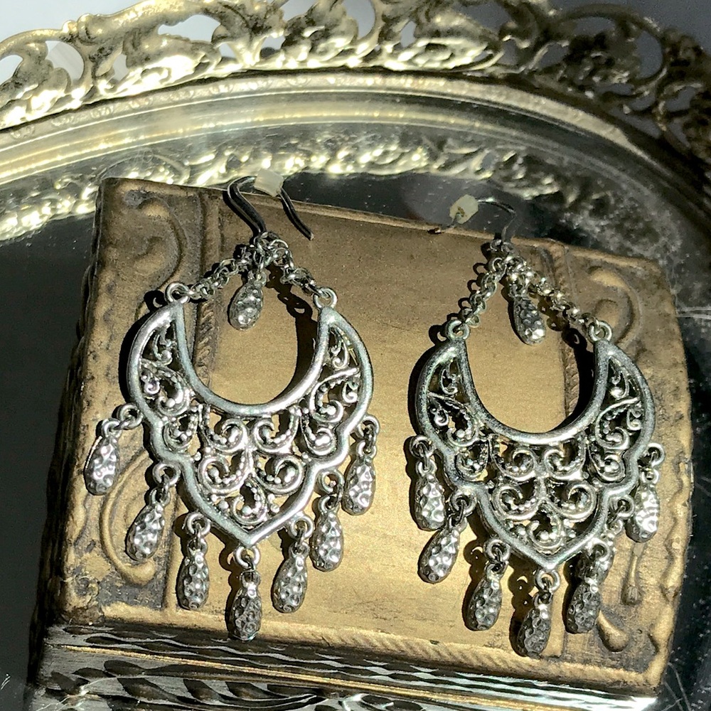 Silver dangle earrings